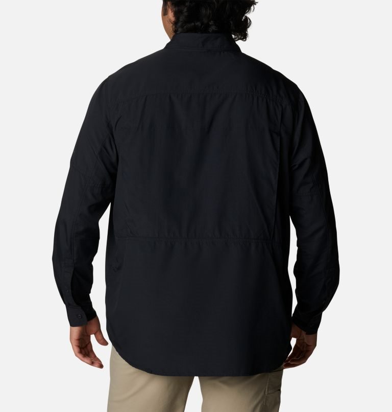 Men's Columbia Silver Ridge 2.0 Long Sleeve Shirts Black | Plus Size CA-H8L1C